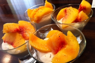 Peppered Peaches with Zabaglione